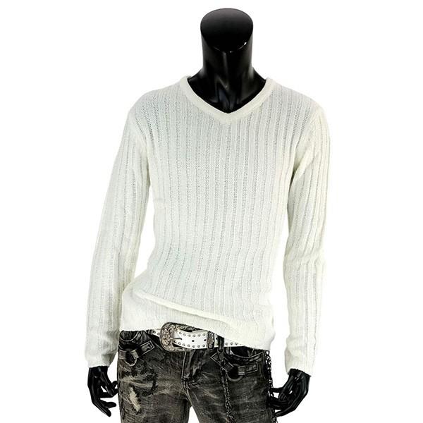 ニット Vネック メンズ 黒 白 トップス ざっくり 長袖 セーター 02 Saganstyle Yahoo 店 通販 Yahoo ショッピング