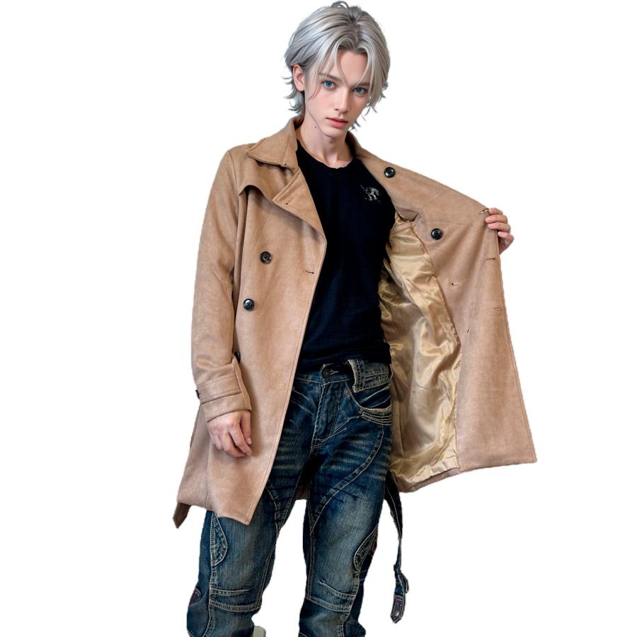 送料無料】メンズ 男性 服 アウター 美シルエットロング丈トレンチ