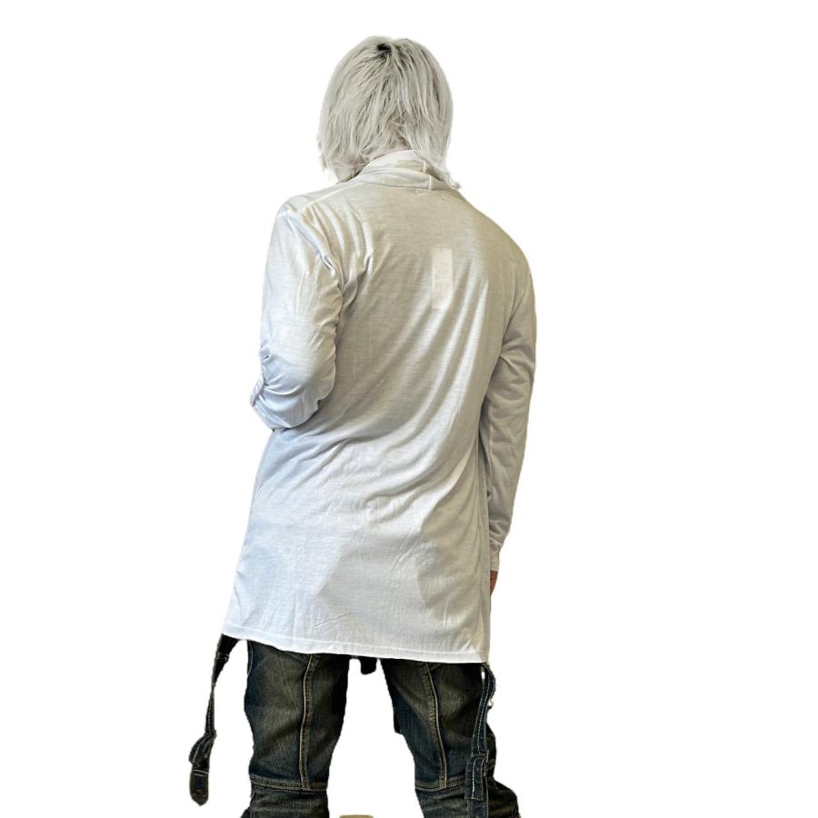 カーディガン トップス メンズファッション 最強サロンスタイル フェイクレイヤード　ドレープ　ロングカーディガン ルーズシルエット メンズ 男性 服 トップス フェイクレイヤードドレープカーディガン