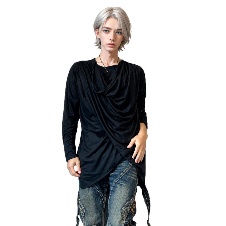 送料無料】メンズ 男性 服 トップス ムラ染めフェイクレイヤード