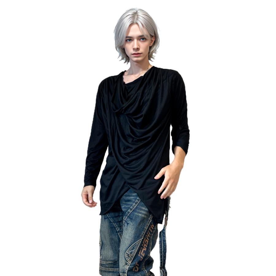 送料無料】メンズ 男性 服 トップス ムラ染めフェイクレイヤード