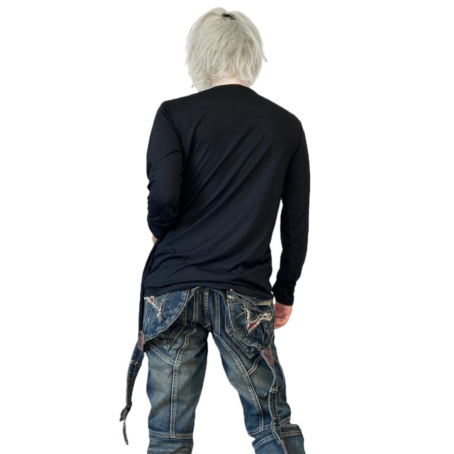 送料無料】メンズ 男性 服 トップス フェイクレイヤードドレープ 
