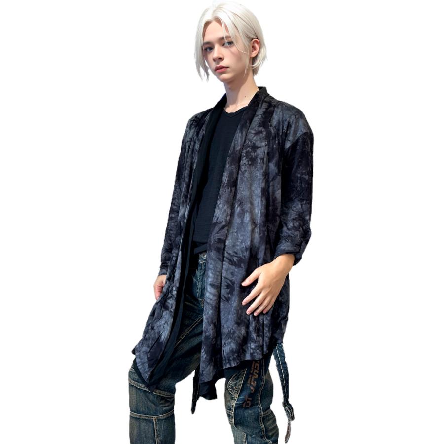 美品 トルコ製 THOM KROM ムラ染め ロング カーディガン M メンズ メンズ 男性 服 トップス ドレープカーディガン フェイクレイヤード