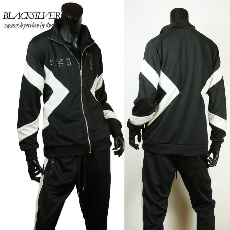 セットアップ ジャージ メンズ ZIPアップ ライン入りパンツ