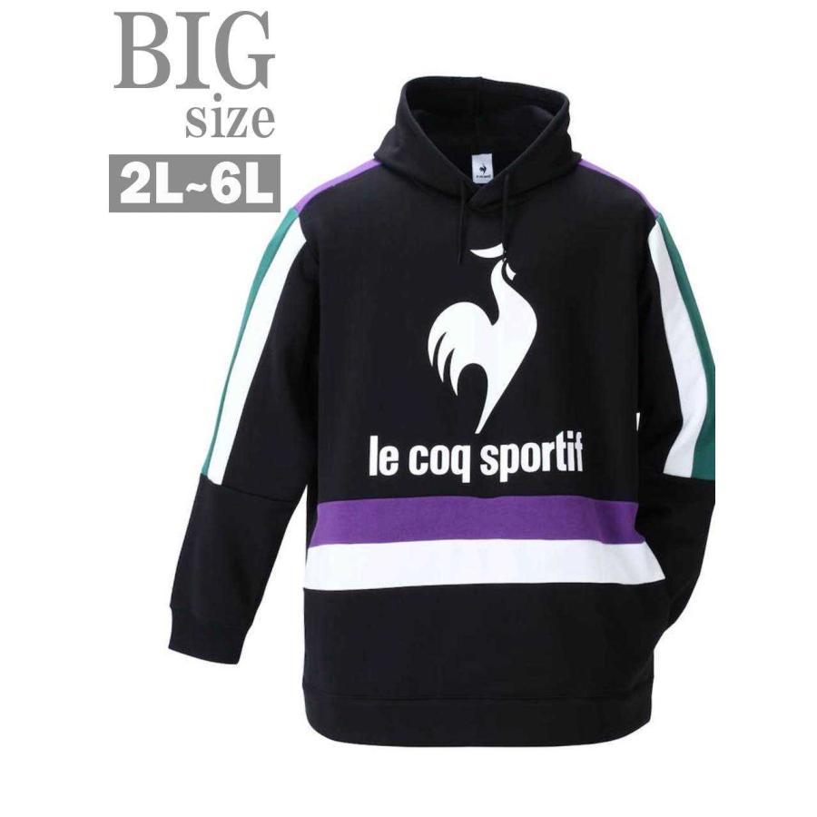 大きいサイズ LE COQ SPORTIF(ルコックスポルティフ) パーカー メンズ 裏起毛スウェットプルオーバーシルエット 冬用 3L 4L 5L 6L 8L キングサイズ ビッグサイズ LE COQ SPORTIF