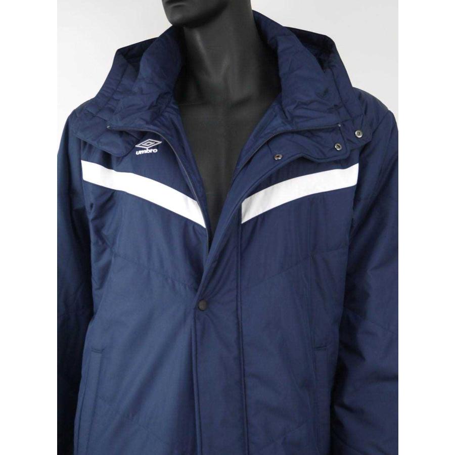 大きいサイズ UMBRO(アンブロ)ロング丈中綿入りベンチコート パデッド