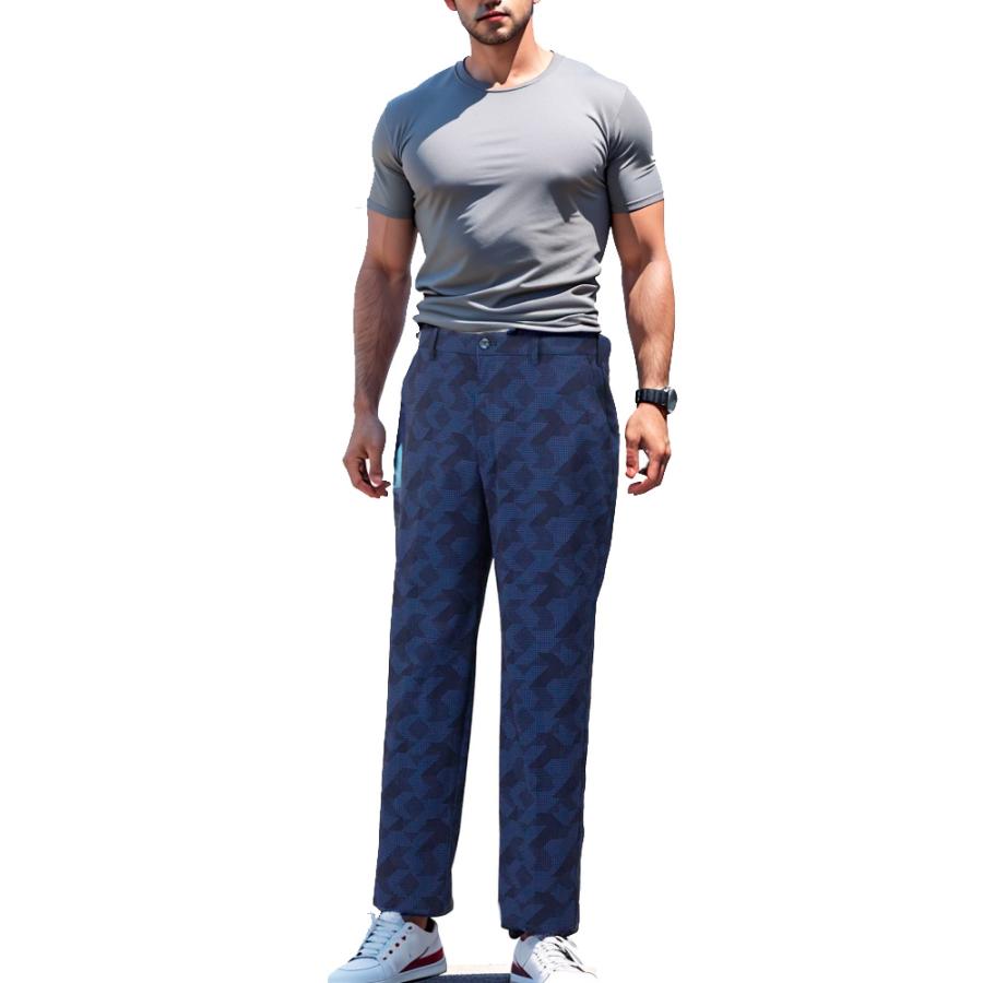 ゴルフパンツ 大きいサイズ メンズ ストレッチパンツ カモフラ ドット