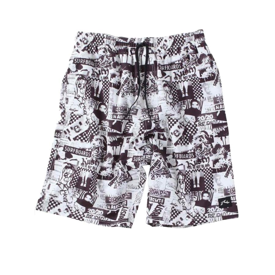 サーフパンツ 大きいサイズ メンズ 海パン 海水パンツ 総柄 RUSTY メッシュサポーター C050502-02 サーフパンツ 大きいサイズ メンズ 海パン 海水パンツ 総柄 RUSTY