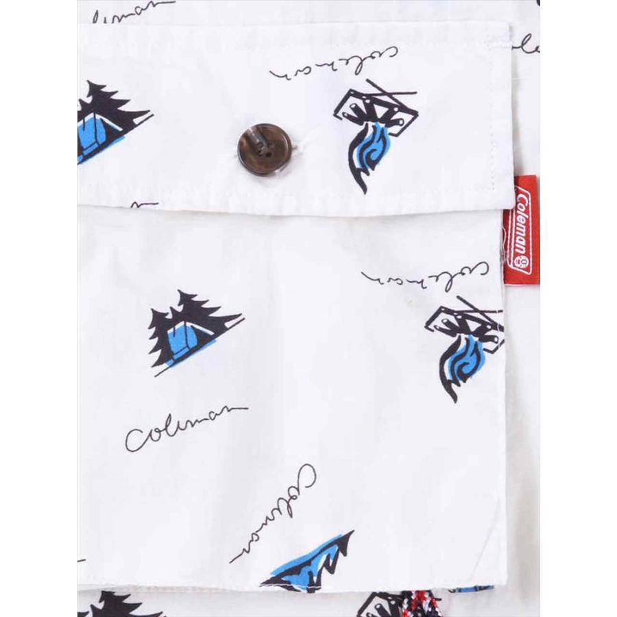 開襟シャツ 半袖 メンズ オープンカラー 総柄 サマーシャツ ベンチ