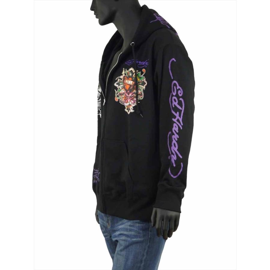 パーカー 大きいサイズ メンズ Ed Hardy ドクロ スカル プリント 刺繍