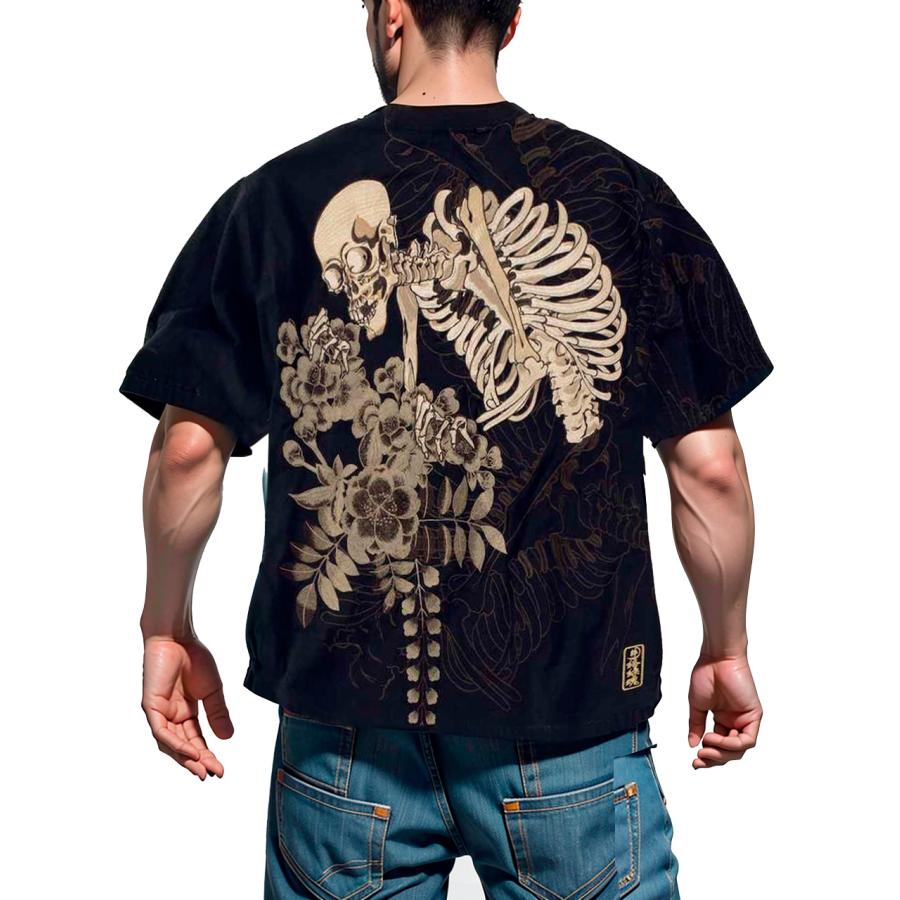 Tシャツ ドクロ 大きいサイズ メンズ 餓者髑髏 がしゃどくろ スカル