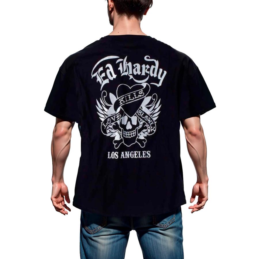 Ed Hardy Tシャツ 大きいサイズ メンズ 箔プリント ドクロ スカル ハート エドハーディ キングサイズ ビッグサイズ ビッグシルエット｜saganstyle｜06