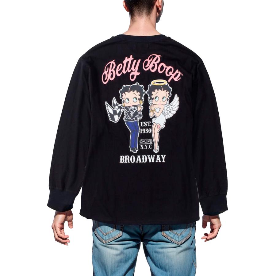 BETTY BOOP 長袖Tシャツ 大きいサイズ メンズ プリント ロンT ガール