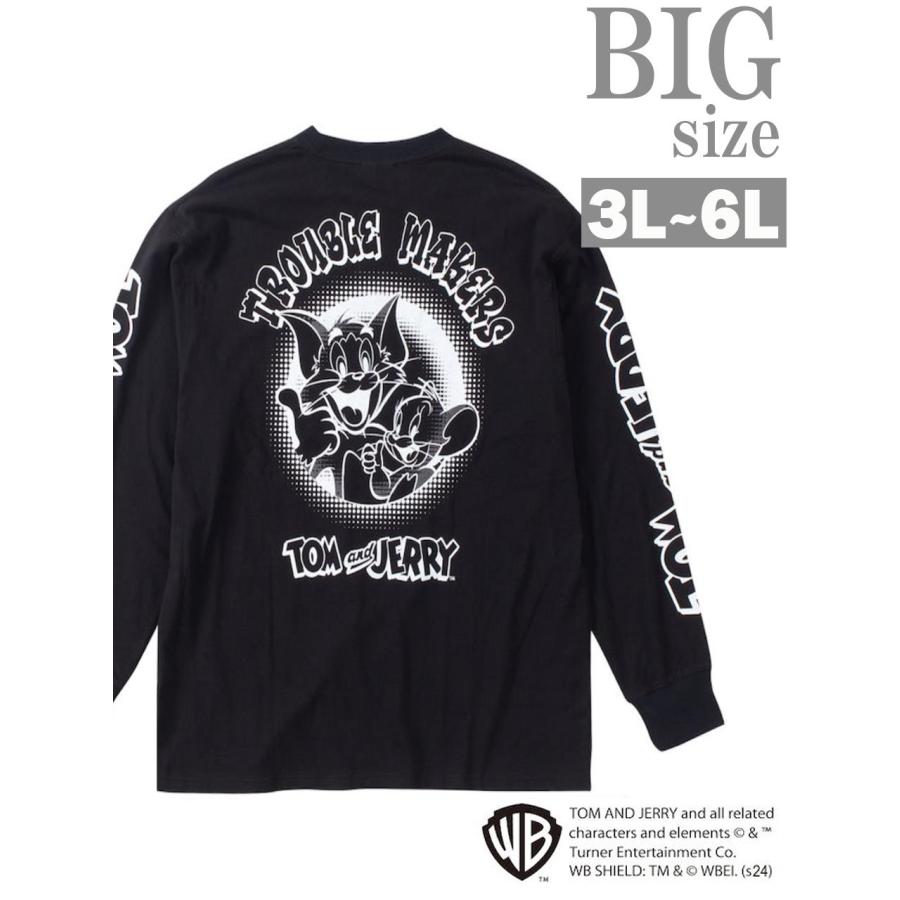 長袖Tシャツ トムとジェリー 大きいサイズ メンズ ロンT キャラ