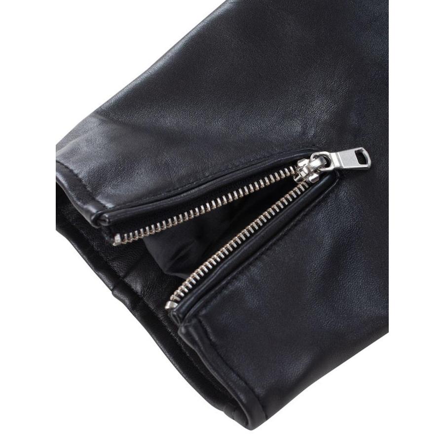 【美品】TETE HOMME スタンドカラーシープレザージャケット　大きいサイズ 大きいサイズ スタンドカラーレザーブルゾン | TETE HOMME (テットオム