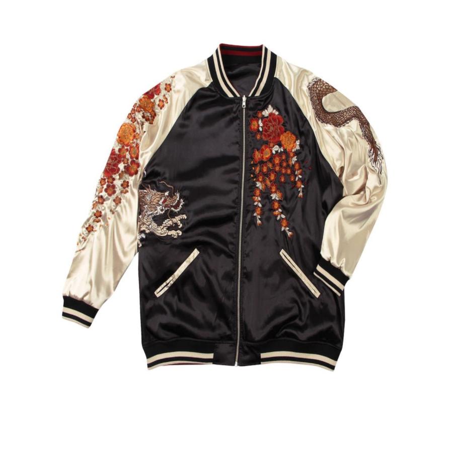 絡繰魂ドラゴン刺繍 サテン スカジャン 【公式通販】