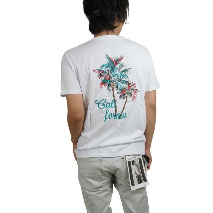 送料無料】Tシャツ 半袖T 半袖Tシャツ メンズ ヤシの木 刺繍 半袖