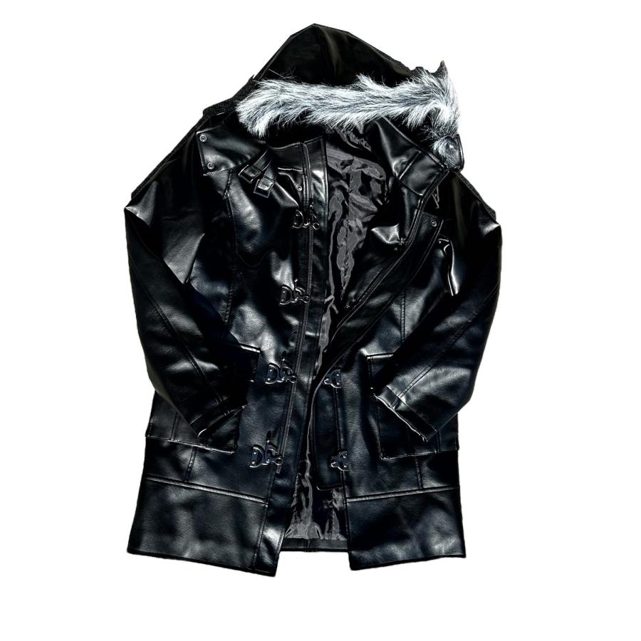 送料無料】 ファイヤーマン コート メンズ ミリタリーコート PUレザー