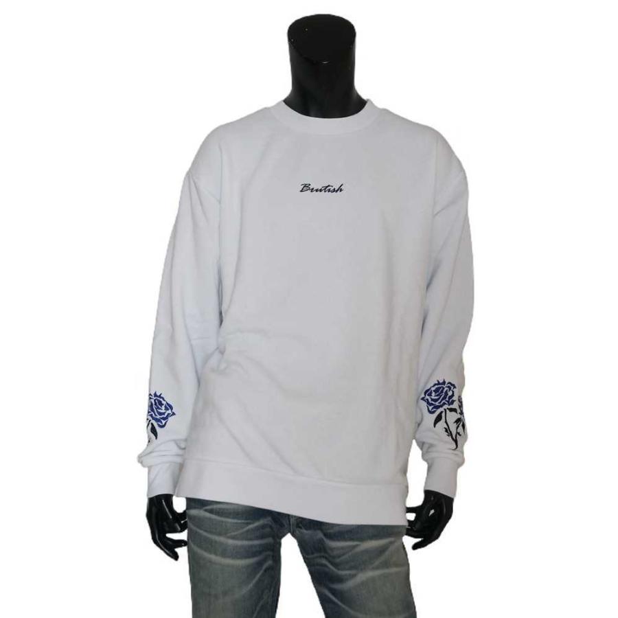 送料無料】メンズ 男性 服 トップス 袖薔薇刺繍トレーナー