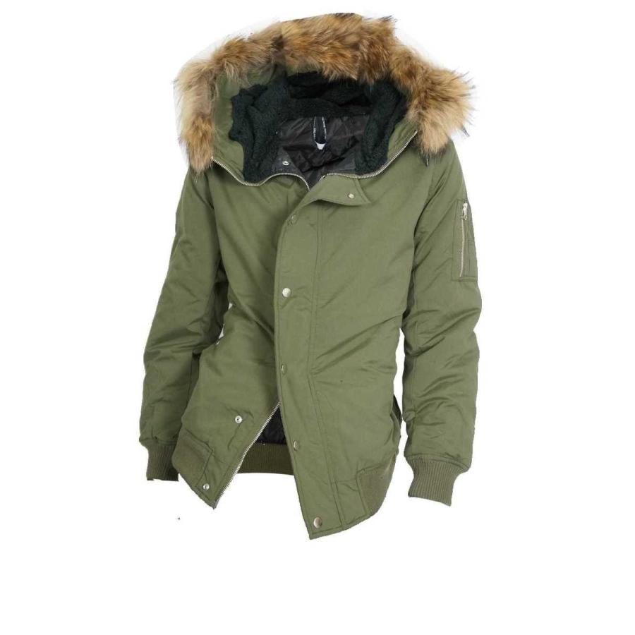 送料無料】 リアルファーミリタリーモッズコート ラクーンファー 中綿