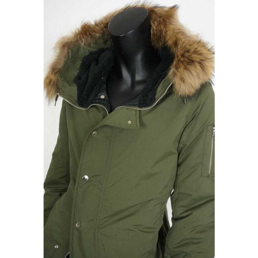 送料無料】 リアルファーミリタリーモッズコート ラクーンファー 中綿