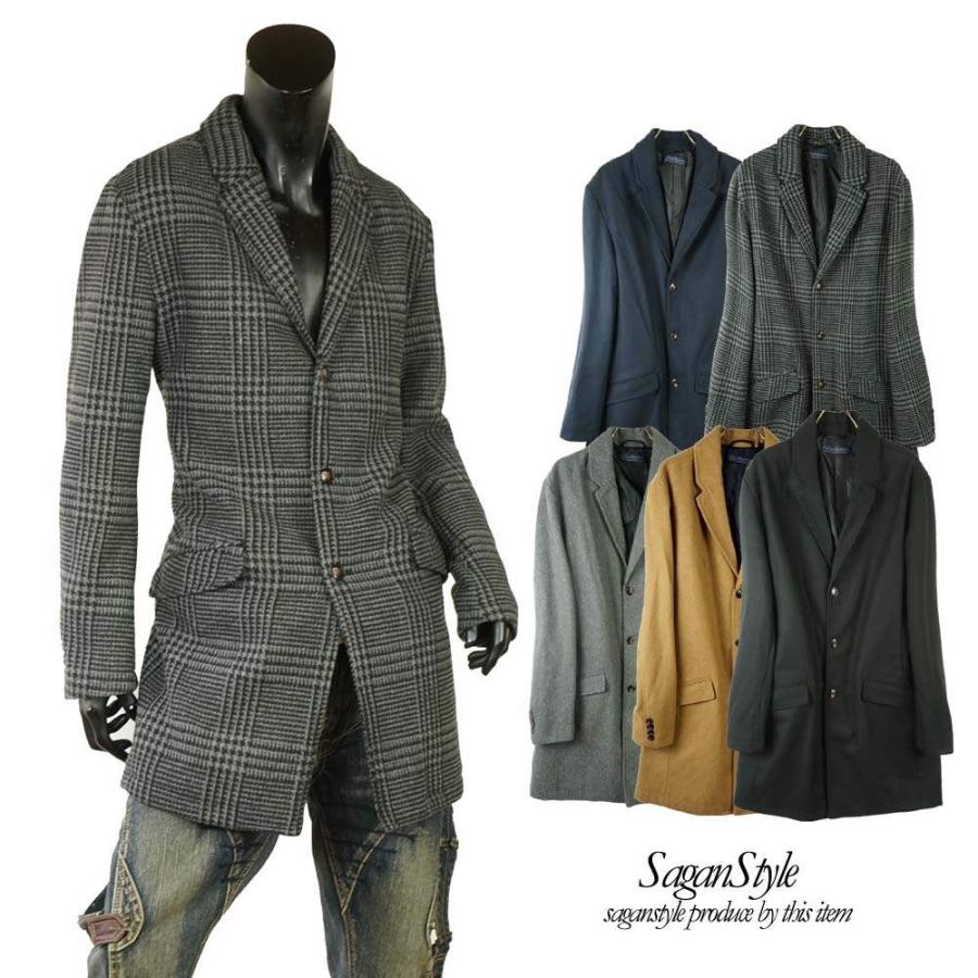 メルトンチェスターコート メンズ セミロング丈 シンプル カジュアル ウール混 メンズ アウター ロングコート キャメル メルトンコート R2711 11 Saganstyle Yahoo 店 通販 Yahoo ショッピング