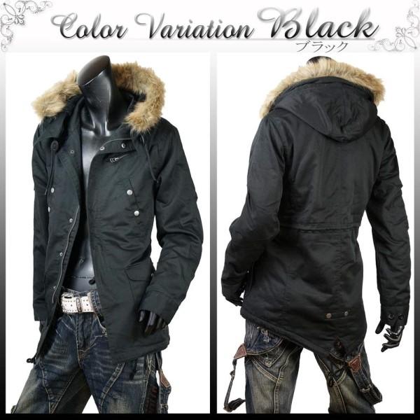 送料無料】 モッズコート メンズ コート ファー付 ミリタリー
