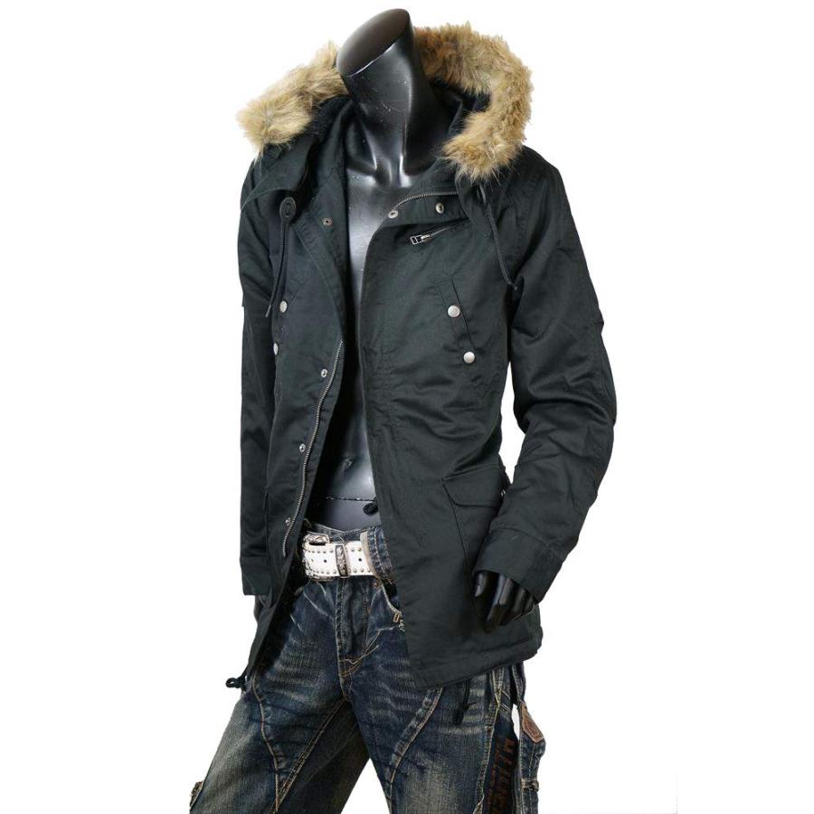 送料無料】 モッズコート メンズ コート ファー付 ミリタリー