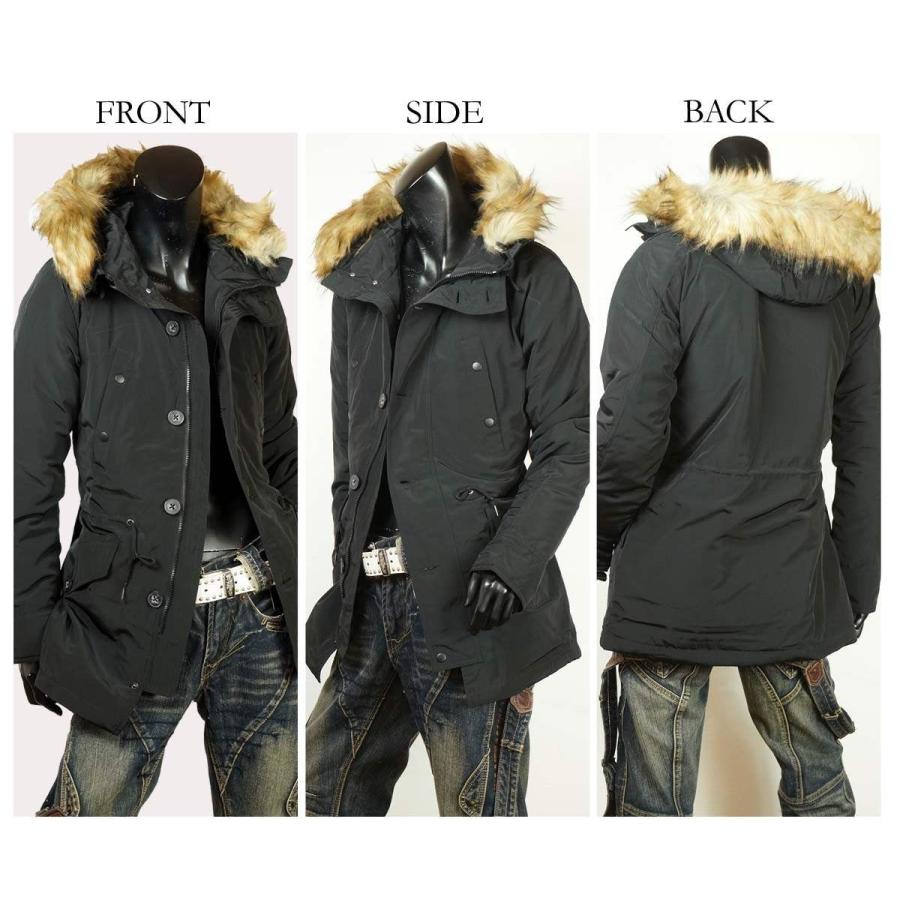 モッズコート メンズ コート フェイクファー付き ミリタリー