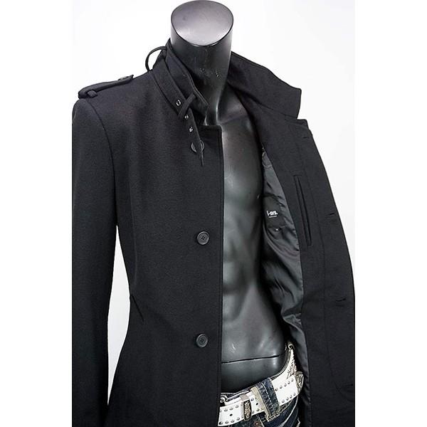 ロングコート 黒 コート メンズ ウールコート カシミヤ混 ビジュアル系