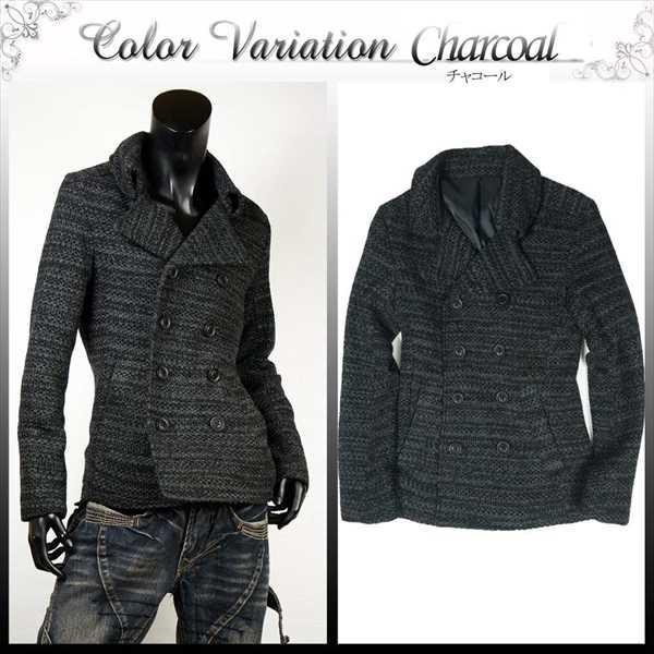 ピーコート ジャケット メンズ お兄系 アウター ニット : SaganStyle