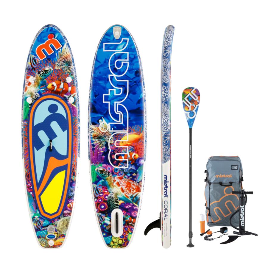 キャンペーン中 ベストプレゼント ミストラル mistral スタンドアップパドルボード SUP 送料無料 コーラル CORAL 10'5 パドル＆リーシュセット サップ |  | 01