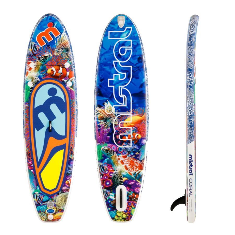 キャンペーン中 ベストプレゼント ミストラル mistral スタンドアップパドルボード SUP 送料無料 コーラル CORAL 10'5 パドル＆リーシュセット サップ |  | 02