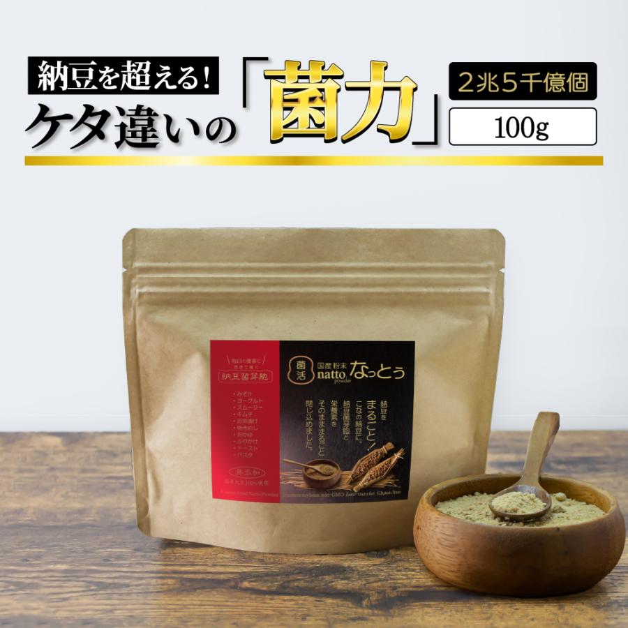 こなの納豆。国産 粉末なっとう100g 納豆パック1,000個分の納豆菌が