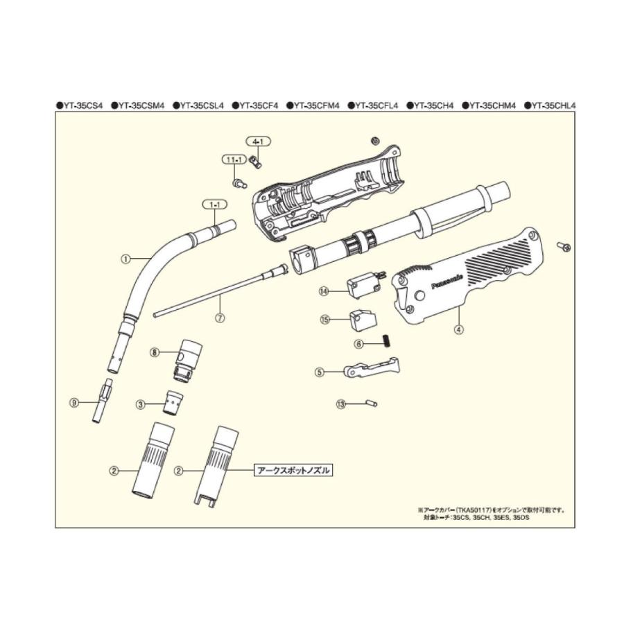 Panasonic純正品　CO2/MAG溶接用トーチ　RED TORCH4　YT-35CSM4　4.5m｜sah-net｜03