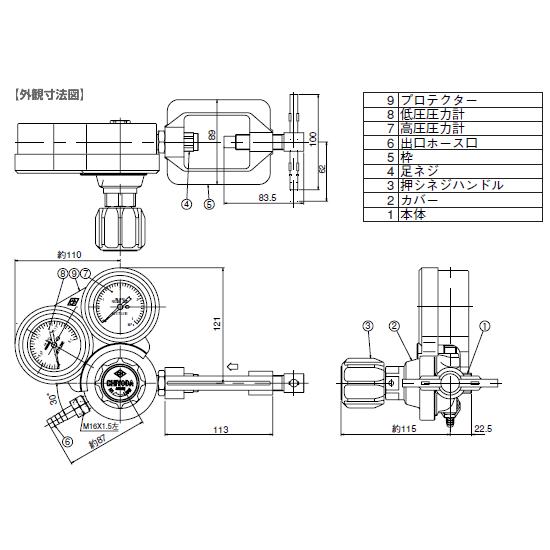 千代田精機 スタウトアセチレン調整器 SRA型【チヨコック CS-RG 千代田精機 スタウトアセチレン調整器 SRA型【チヨコック CS-RG