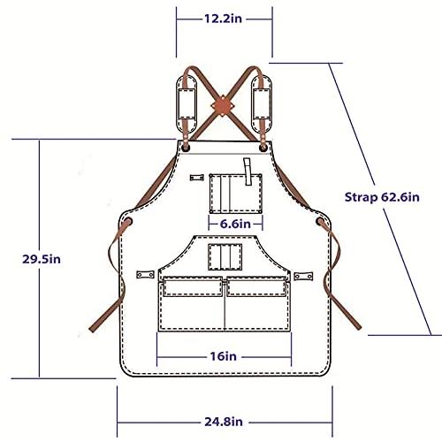 【予約】 大判大工店エプロン男女用ポケット付キャンバスエプロン鍛冶道具エプロン