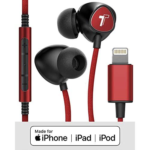 Thore iPhone イヤホン (Apple MFi認証) V110 インイヤー 編組 有線 Lightning イヤホン (耐汗/防水) ヘッドホン マイク/ボリュームリモコン付き iPhone 12｜saharacanvas｜02