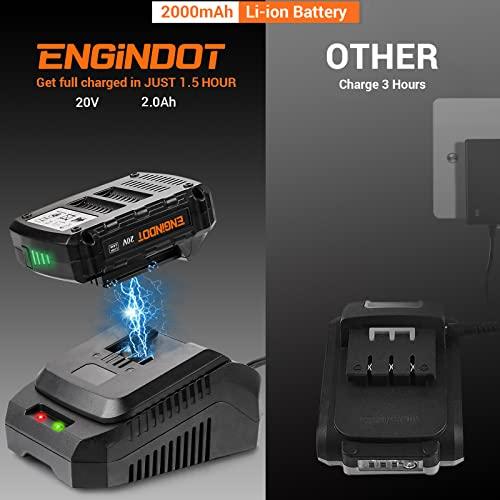 海外で買 ENGiNDOT 20 Vコードレスドリルと家庭用工具セット、ドライバプロフェッショナルドリルセット付きパワーツールコンボキット108点、DIY・オフィス・家庭修理