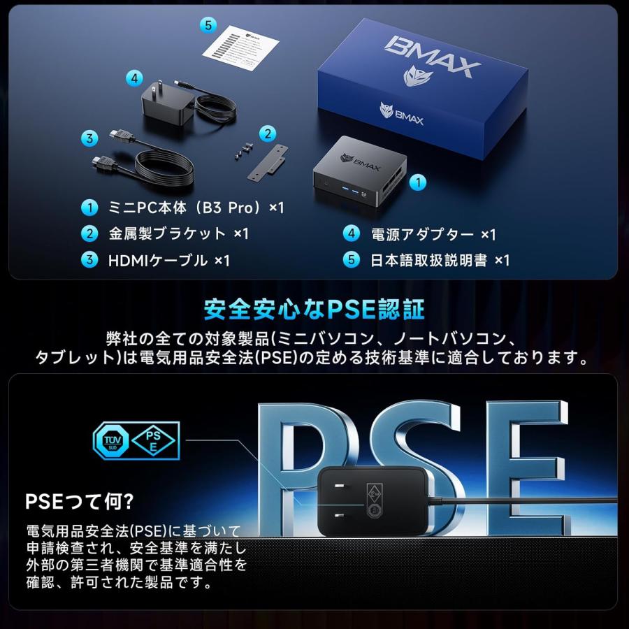 ミニPC Windows11 Pro搭載 Intel Celeron N4500 8GBメモリ 256GB SSD