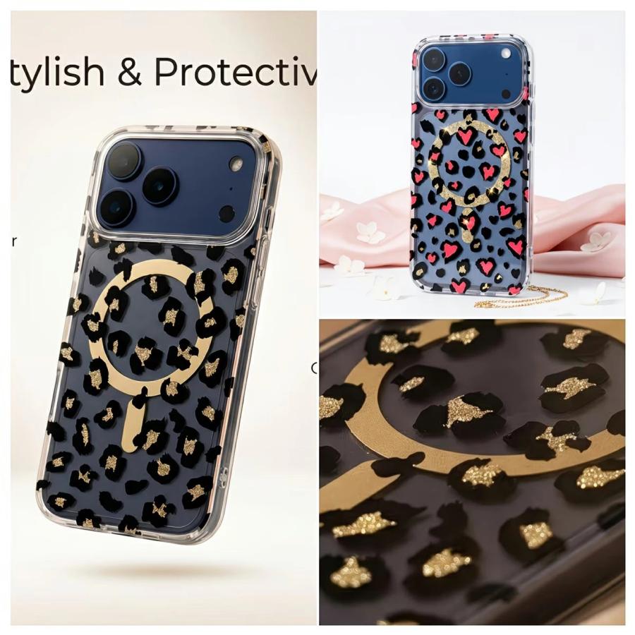 iPhone17 Pro ケース MagSafe対応 ヒョウ柄 Max iPhone Air カバー