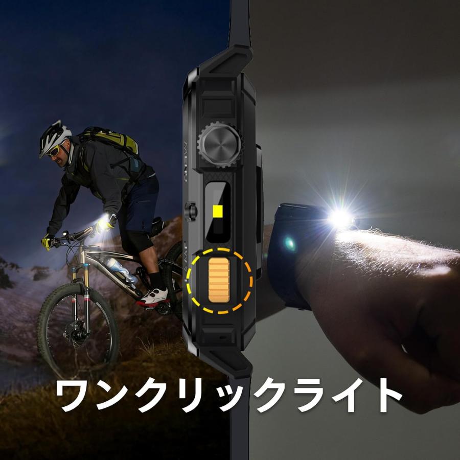 スマートウォッチ タフネス メンズウォッチ 軍用規格 MIL-STD-810H