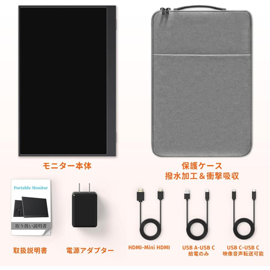 モバイルモニター 14インチ 1920x1200 16:10 非光沢 IPS 100%sRGB