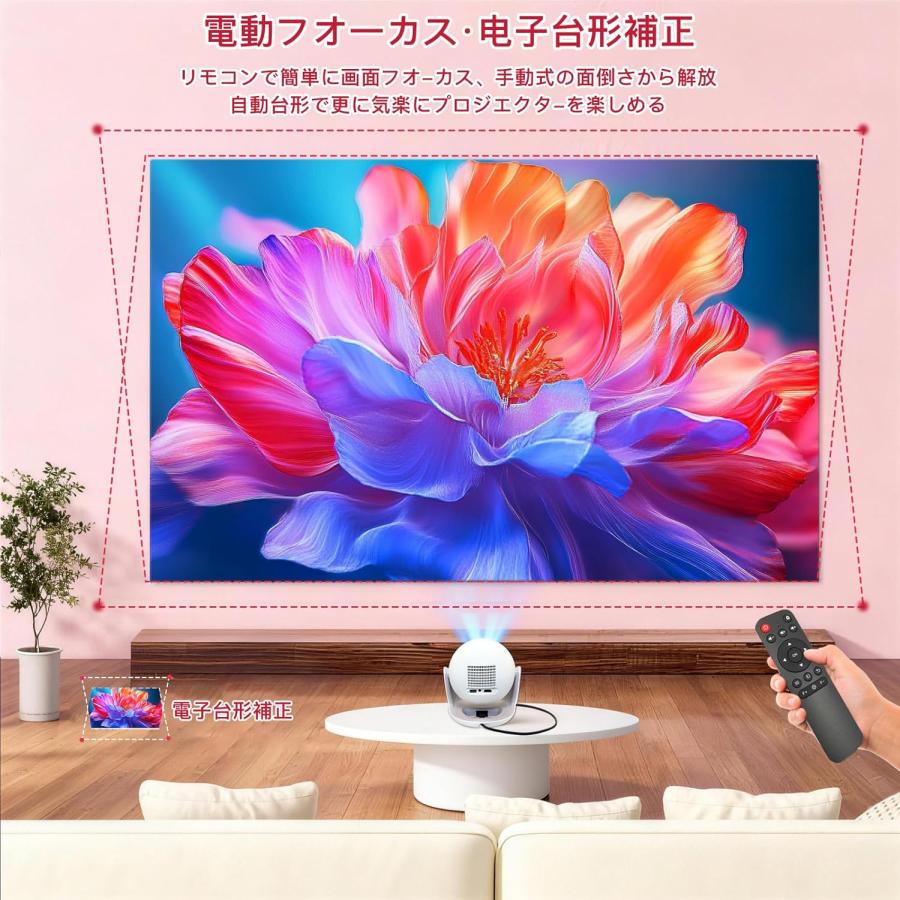 プロジェクター 小型 家庭用 Netflix対応 4K対応 WiFi6 Bluetooth5.4