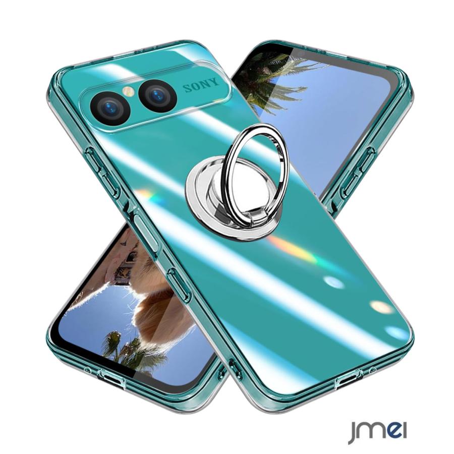 Xperia 10 VII ケース 耐衝撃 リング付き クリア スタンド機能 10VII