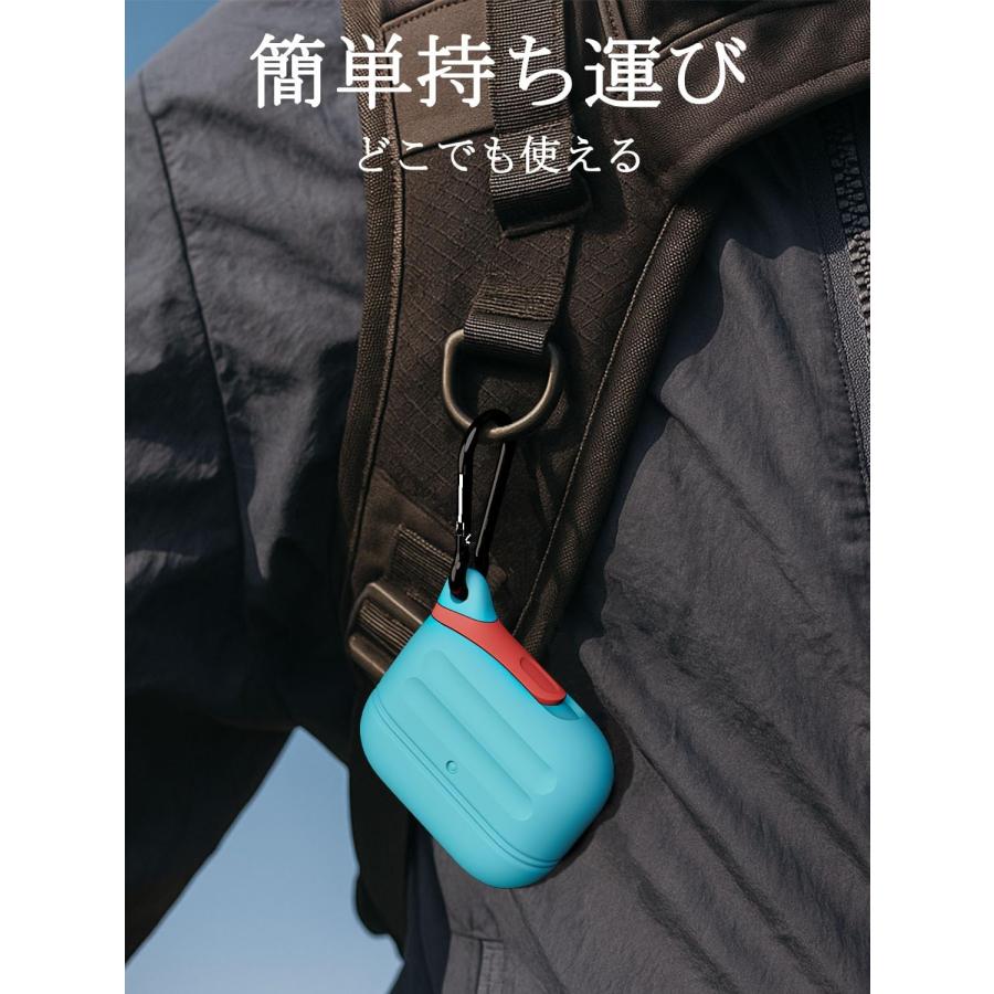 Airpods 3ケース ワイヤレス充電 対応 カラビナ付　ミリタリー・グリーン AirPods Pro3 ケース ミリタリーグレード カラビナ付き 防水 全面保護