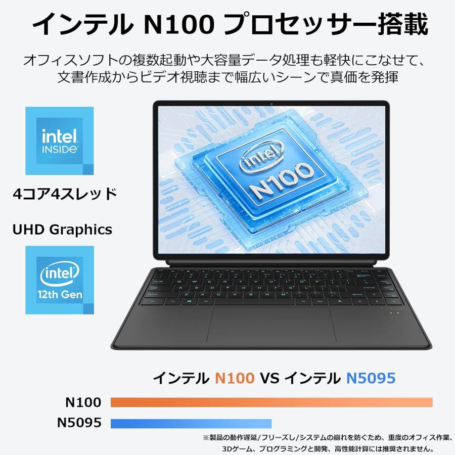 ノートパソコン windows11 2in1 タブレット Celeron N100（4コア