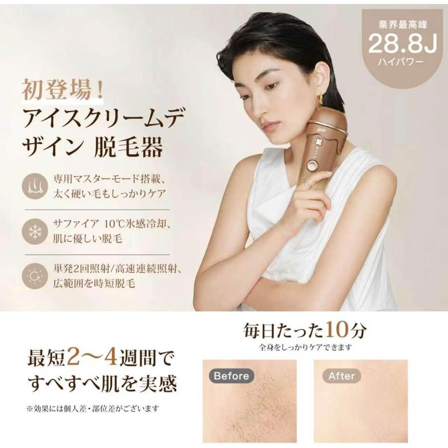 脱毛器 IPL 光美容器 サファイア冷却 10℃恒冷 28.8J トリプルパルス 4