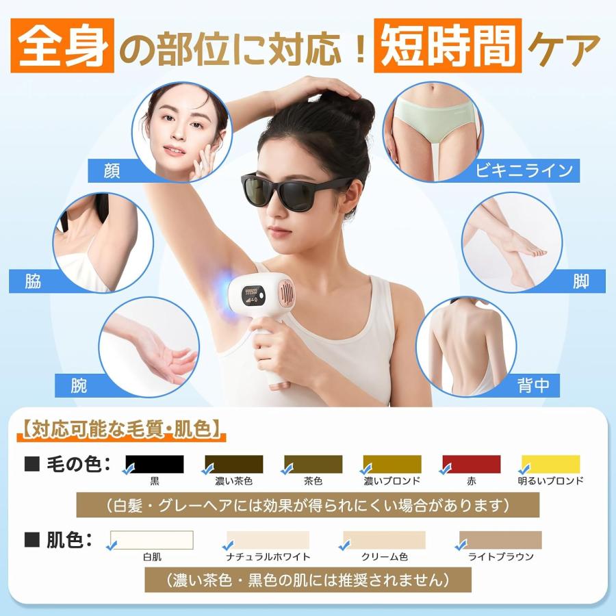 脱毛器 IPL 光美容器 サファイア冷却 5℃ 冷感 VIO対応 メンズ