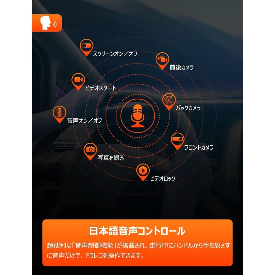 ドライブレコーダー ミラー型 前後分離 4K 800万画素 BSD死角検知 LCA